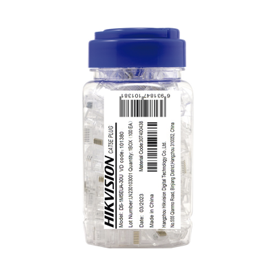 Bote de 100 Piezas de Plug Modular RJ45 / Cat 6 / Chapado en Oro a 30 Micras / Sin Blindaje / Facil Instalación / Uso Interior / Soporta Norma TIA-568B / Cumple con RoHS 2.0