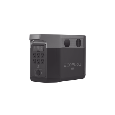 EcoFlow DELTA 2 MAX | Estación de Energía Portátil 2400W / 6 AC 1800 W (Max. 3400W) / 2 USB-C 100W / Capacidad para Aumentar Respaldo / Cargador de Coche 10A a 12.6V / Conectividad WiFi y Bluetooth (App) / Carga Solar 1000W Max.