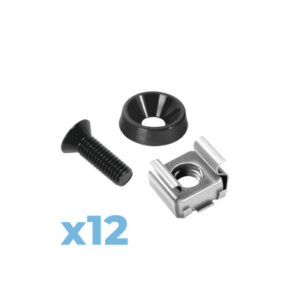 Juego de 12 Tornillos con 12 Arandelas y 12 Tuercas Enjauladas para Rack Linkedpro