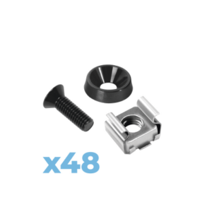Juego de 48 Tornillos con 48 Arandelas y 48 Tuercas Enjauladas para Rack LINKED PRO.