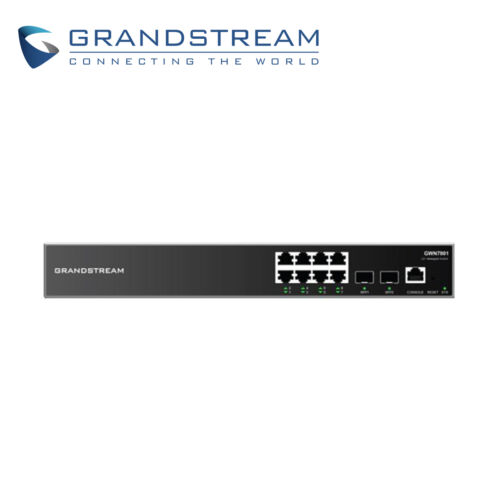 SWITCH DE 8 PUERTOS PoE / GWN7801P / GRANDSTREAM / 8 PUERTOS 10/100/1000 Mbps / 2 PUERTOS SFP 10/100/1000Mbps / PoE at/af / 14.88 Mpps / GESTIONADO DESDE GWN.CLOUD / 150 WATTS
