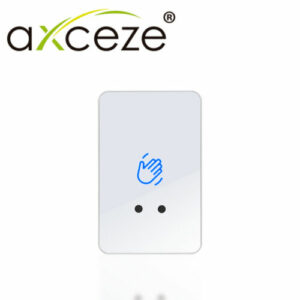 BOTON DE PETICIÓN DE SALIDA SIN CONTACTO AX-B160 FORMATO VERTICAL CUBIERTA PLASTICA BLANCA CUENTA CON LED INDICADOR DE ESTADO PERMITE AJUSTAR LA DISTANCIA DE DETECCION Y TIEMPO DE RESPUESTA PARA GENERAR LA APERTURA