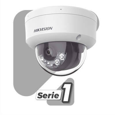 Domo IP 6 Megapixel / Lente 2.8 mm / Dual Light (30 mts IR + 30 mts Luz Blanca) / Micrófono Integrado / Antivandálico IK08 / ACUSENSE Lite / Exterior IP67 / H.265 / PoE / ONVIF / Micro SD