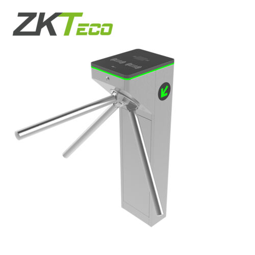TORNIQUETE TRIPODE COMPACTO FABRICADO EN ACERO CON DISEÑO EJECUTIVO MTS1000 ZKTECO SU CUBIERTA ACRILICA PERMITE INSTALAR LECTORAS DE TARJETAS PASO BIDIRECCIONAL CUENTA CON PICTOGRAMAS LED A LOS COSTADOS QUE INDICAN EL SENTIDO DEL CRUCE SISTEMA DE CAIDA DE BRAZO EN CASO DE FALLA ELECTRICA PERMI