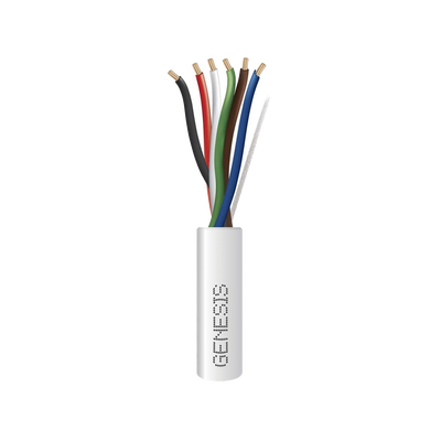 Bobina de 305 Metros / Alambre de Cobre / 6x22 AWG / Tipo CMR-CL3R / Para Interior / Para Aplicaciones de Control de Acceso / Alarmas de Intrusión / Automatización / Interfonos y TV Porteros