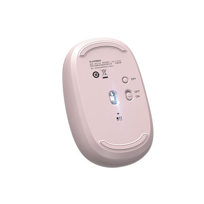 Mouse Inalámbrico 2.4G 800/1200/1600/2400 DPI / Función de 3 botones / Alcance 10m / Silencioso / Ergonómico / Anti-caída y Anti-interferencias / Color Dusty Pink / Batería Alcalina AA (incluida).