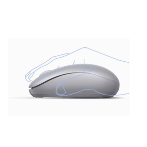 Mouse Inalámbrico 2.4G 800/1200/1600/2400 DPI / Función de 3 botones / Alcance 10m / Silencioso / Ergonómico / Anti-caída y Anti-interferencias / Color Gris / Batería Alcalina AA (incluida).