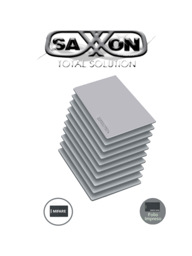 SAXMIFARE - Paquete de 10 Tarjetas de Proximidad Mifare 13.56 Mhz Para Control de Acceso / PVC / Imprimible / 1 KByte / 0.88 mm de Grosor / Folio Impreso