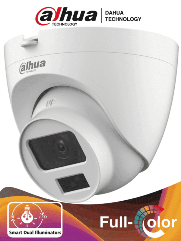 DAHUA HAC-HDW1200CLQN-IL-A - Camara Domo de 2 Megapixeles/ Iluminación Dual Inteligente + FullColor/ Lente de 2.8 mm/ 102 Grados de Apertura/ 20 Metros de IR y Luz Visible/ Microfono Integrado/ IP67/ Soporta:  CVI/CVBS/AHD/TVI/ #LoNuevo