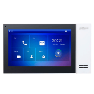 DAHUA KTP01L(S) - Kit de Videoportero IP con Frente de Calle Metalico, Monitor y Switch PoE/ Monitor de 7 Pulgadas Touch/ Ranura SD/ Frente de Calle con Camara de 2 Megapixeles/ Apertura de Puerta/ E&S De Alarmas/ Switch de 5 Puertos y 36 Watts/