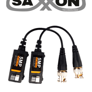 SAXXON SXCF500 - Par de Transceptores Pasivos 4K/ Botones Push / 5MP hasta 200 Metros / 1080P hasta 250 Metros / 2 terminales push para una fácil conexión