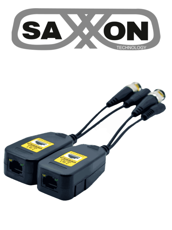 SAXXON SXDF802 - Par de Transceptores Pasivos de 8MP / Conector para alimentación / Distancia Máxima 150 Metros / Soporta HDCVI / AHD / TVI / CBVS / Fácil Conexión