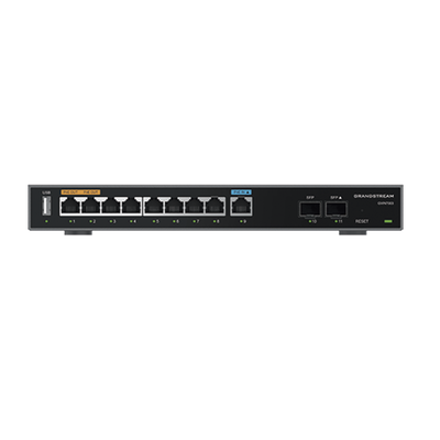 Router Gigabit VPN / Balanceador de cargas / 60,000 sesiones NAT /  9 puertos 10/100/1000 Mbps + 2 puertos SFP (WAN/LAN) / 1 puerto entrada PoE(af/at) / 2 puertos salida PoE (af/at) / Compatible con GWN Cloud. - Image 2