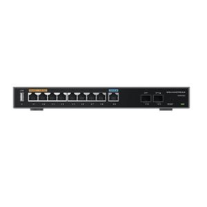 Router Gigabit VPN / Balanceador de cargas / 60,000 sesiones NAT /  9 puertos 10/100/1000 Mbps + 2 puertos SFP (WAN/LAN) / 1 puerto entrada PoE(af/at) / 2 puertos salida PoE (af/at) / Compatible con GWN Cloud.
