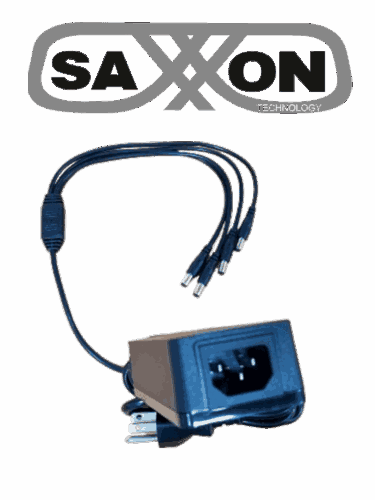 SAXXON KA65E1205000Q - Fuente de Poder Regulada / Alimentación 12 Vcc 5 Amper / 4 Conectores Macho / Voltaje de Entrada: 100-240V / Ideal para Cámaras de CCTV , Controles de Acceso y Asistencia