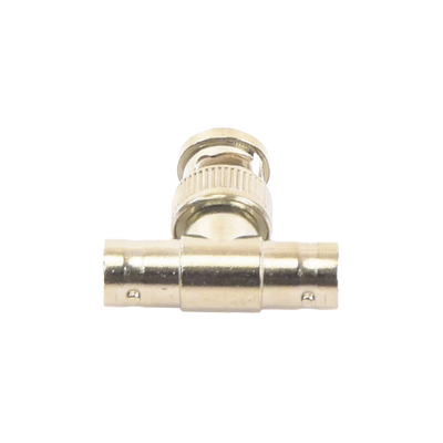 Adaptador en T para 75 Ohm de Conector BNC Macho a Doble BNC Hembra, Níquel/ Oro/ Teflón. - Image 2