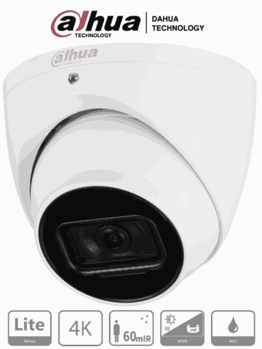 DAHUA DH-HAC-HDW1801TN - Camara Domo 4k/  8 Megapixeles/ Lente de 2.8mm/  106 Grados de Apertura/ IR de 60 Metros/ Metalica/ WDR Real de 120 dB/ IP67/ Soporta: CVI/CVBS/AHD/TVI/ #4K #TopDahua