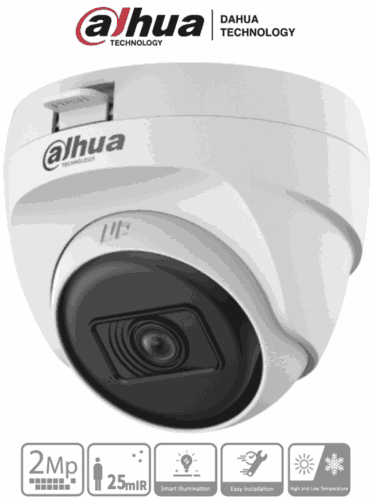 DAHUA  DH-HAC-T1A21N-U-28 - Cámara Domo de 2 Megapixeles/ Lente 2.8 mm / 100 Grados de Apertura/ Smart ir 25 Mts/ Uso Interior/ CVI/TVI/AHD/CBVS/ #LoNuevo