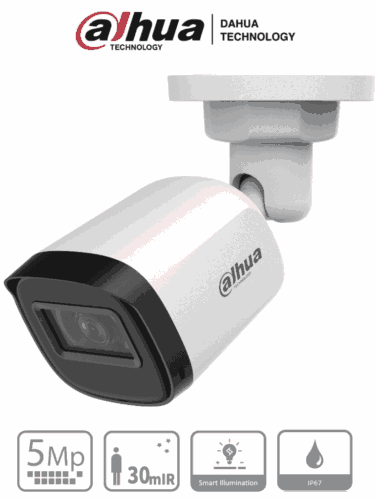 DAHUA HAC-B1A51-U-28-S2 - Cámara Bullet de 5 Megapixeles/ Lente 2.8 mm/ 106 Grados de Apertura/ IR de 30 Mts/ IP67/ Soporta: CVI/CVBS/AHD/TVI/ #LoNuevo
