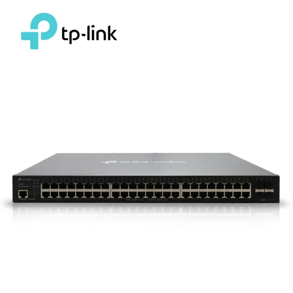 SWITCH ADMINISTRABLE TP-LINK SG3452P (TL-SG3452P) / CUENTA CON 48 PUERTOS RJ45 POE AF/AT 10/100/1000 Mbps + 4 PUERTOS GIGA SFP / POTENCIA POE TOTAL 384 W / CARCASA METALICA IDEAL PARA RACK / USO INTERIOR / ADMINISTRACION CENTRALIZADA OMADA