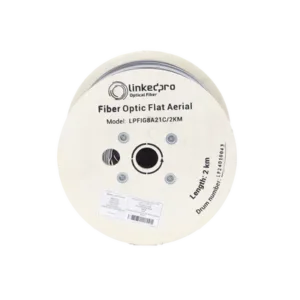 Carrete de 2 km de Fibra Óptica Aérea Mini Figura 8 G.657A2 tipo Drop Plana, Monomodo de 1 Hilo Color Negro