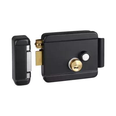 Cerradura Eléctrica con Botón de Salida / Incluye Llave  / Exterior / Izquierda / Color Negro - Imagen 3