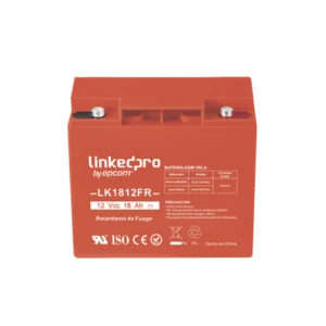Batería 12 Vcc / 18 Ah / UL / Tecnología AGM-VRLA / Retardante a la Flama / Para uso en equipo electrónico, Alarmas de Intrusión / Incendio/ Control de acceso / Video Vigilancia / Terminales F1 y F2.