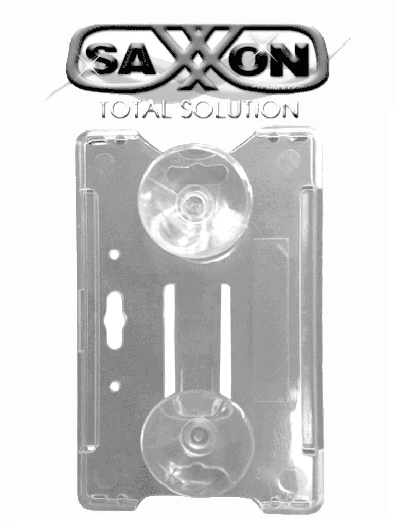 SAXXON ASCBCT2 - Porta Tarjeta de Plástico Transparente / Compatible con Tarjetas o TAG SAXXON de PVC 10pzs