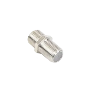 Adaptador Barril para 75 Ohm, de Conector F Hembra a F Hembra, Níquel/ Estaño/ Polietileno.