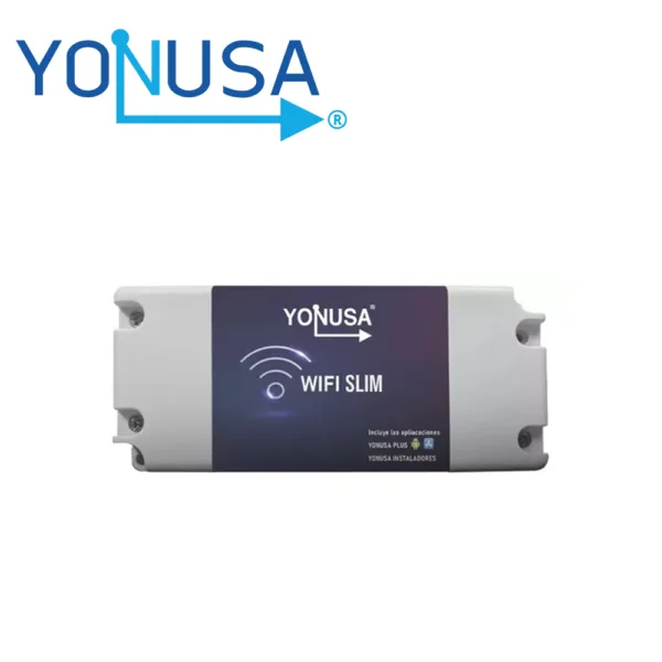 MODULO WIFI SLIM 2.4 GHZ / COMPATIBLE CON ENERGIZADORES YONUSA / ALIMENTACIÓN 12V 1A / RELEVADOR 120 VAC 10A / FUNCIÓN DE BOTÓN DE PÁNICO MEDIANTE LA APP YONUSA