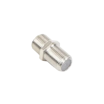 Adaptador Barril para 75 Ohm, de Conector F Hembra a F Hembra, Níquel/ Estaño/ Polietileno.