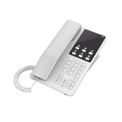 Teléfono IP Hotelero Wi-Fi, 2 líneas SIP con 2 cuentas, codec Opus, IPV4/IPV6, color blanco, con gestión en la nube GDMS