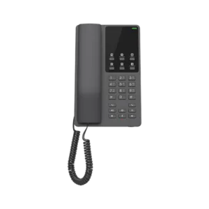 Teléfono IP Hotelero Wi-Fi, 2 líneas SIP con 2 cuentas, codec Opus, IPV4/IPV6, color negro, con gestión en la nube GDMS