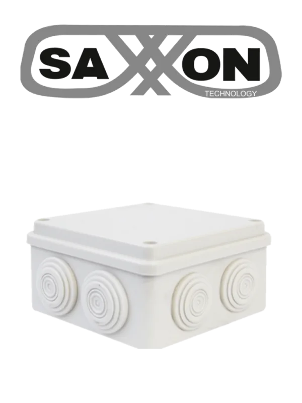 SAXXON SXWD015 - Caja de conexiones con 8 entradas / PVC libre de halógenos / Compatible con cámaras Bulet y Domo / Dimensiones internas 150 x 150 x 70 mm (Ancho x Alto x Fondo)