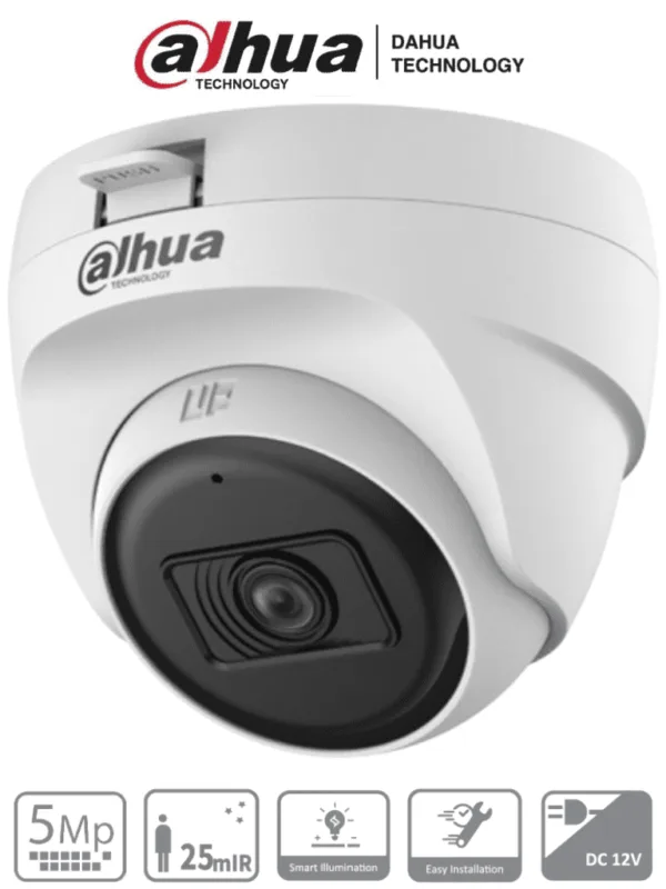 DAHUA HAC-T1A51N-U-28-S2 - Cámara Domo de 5 Megapixeles/ Lente de 2.8mm/ 106 Grados de Apertura/ IR de 25 Mts/ Uso Interior/ Soporta HDCVI/AHD/TVI y CBVS/ #LoNuevo