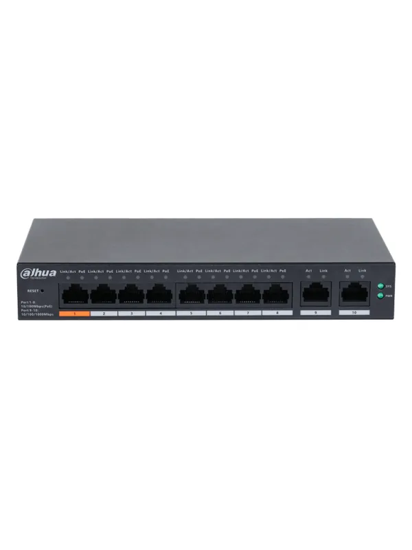 DAHUA DH-CS4010-8ET-60 Switch Poe de 8 Puertos / Poe Inteligente/ 60Watts Totales/ 2 Puertos uplink/ Switching 4.8Gbps/ Protección de Descargas/ DoLynk Care/ #BuenFinDahua20 #NOV - Image 2