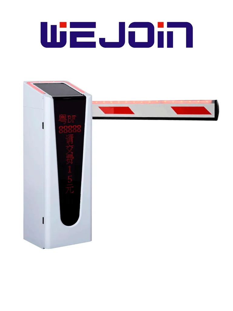 WEJOIN WJCB202VFHL24D - Barrera Vehicular Izquierda Con Led y Display / Motor 24 VDC / Alto flujo / Brazo Rectangular de 4 Metros / Velocidad 2 Segundos / Dirección Ajustable #WJ2 #NEW1