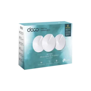 Kit 3 Routers Inalámbricos MESH Interior para Hogar / Doble Banda Wi-Fi 5 AC1300 Mbps / 2 Puerto Gigabit WAN/LAN / 4 Antenas Internas / Administración Mediante la App Deco (iOS, Android) / Protección HomeCare