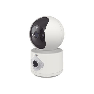 Camara doble lente 3mp| Wifi| autoseguimiento| Detección de movimiento| audio de 2 vias| almacenamiento hasta 128GB
