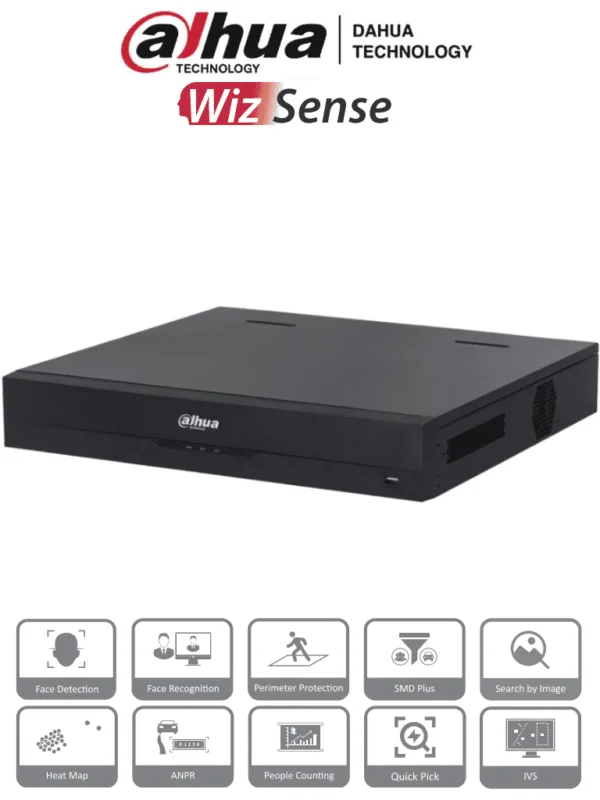 DAHUA NVR4416-16P-EI - NVR de 8 MP /16 Canales IP/ WizSense/ 4k con IA/ 16 Puertos PoE af/at/ 4 Bahias para Discos Duros/ 1 Canal de Reconocimiento Facial por NVR/ 4 Ch con SMD Plus/ Soporta Cámaras con IA/ 10 Bases de Datos de Rostros#LoNuevo #CONGDA