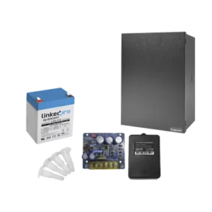 Kit con fuente PLB3 con salida de 12 Vcc a 4 Amper, incluye transformador y batería de 12 V a  5.5 Amper