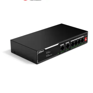 DAHUA  DH-SF1006LP - Switch PoE de 6 Puertos Fast Ethernet/ 4 Puertos PoE 10/100/ 36 Watts Totales/ 2 Puertos Uplink RJ45 10/100/ PoE Watchdog/ Soporta hasta 250mts sobre UTP CAT 6/ Protección Contra Descargas/ #LoNuevo