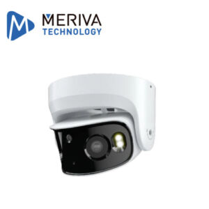 CAMARA IP PANORAMICA 180 GRADOS MERIVA TECHNOLOGY MPC-204 / 8 MP / H.265S / 2 LENTES FIJOS 3.5MM / 20 M LUZ BLANCA / FULL COLOR / IP67 / IK10 / METALICA / 12 VCD / POE / ALTAVOZ INTEGRADO / MICROFONO INTEGRADO / SOPORTA MICRO SD / MIA 2.0 