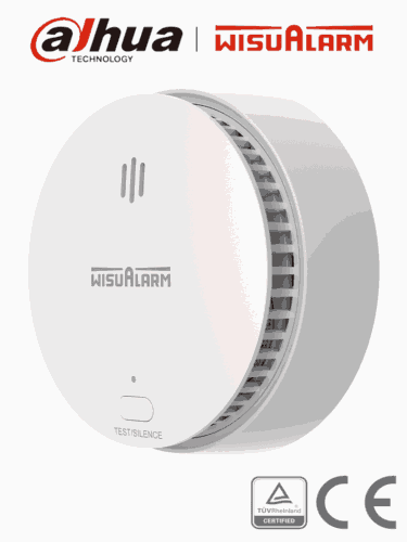 DAHUA WISUALARM HY-SA20A - Detector de Humo Standalone (Autonomo), Sensor Fotoeléctrico, Sonido de Alarma de 85dB, Alarma Visual y Audible, Durabilidad de Batería hasta 10 años, Certificaciones TÜV and CE, #LoNuevo #Wisualarm
