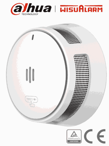 DAHUA WISUALARM DHI-HY-SA40A - Detector de Humo Standalone (Autonomo), Sensor Fotoeléctrico, Sonido de Alarma de 85dB, Batería Sellada de hasta 10 años, Alarma Visual y Audible, Certificaciones TÜV and CE, #LoNuevo #Wisualarm