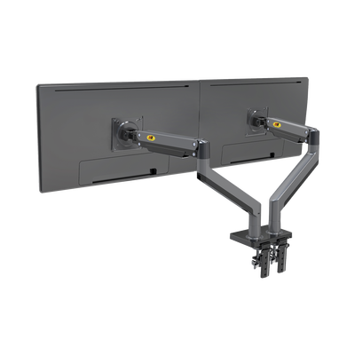 Montaje de Escritorio articulado para 2 monitores de 22"-32" / Soporta hasta 15 kg x brazo / Vesa 75 x 75 / 100 x 100 / Acero / Giro: 360° - Image 5