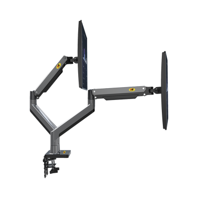 Montaje de Escritorio articulado para 2 monitores de 22"-32" / Soporta hasta 15 kg x brazo / Vesa 75 x 75 / 100 x 100 / Acero / Giro: 360° - Image 2