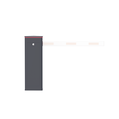 Barrera Vehicular Izquierda / Soporta Brazo ARTICULADO de Hasta 4 Metros / Final de Carrera Ajustable Por Programación / Tiempo de Apertura de 3 Segundos / Con Corona Led Semaforizada