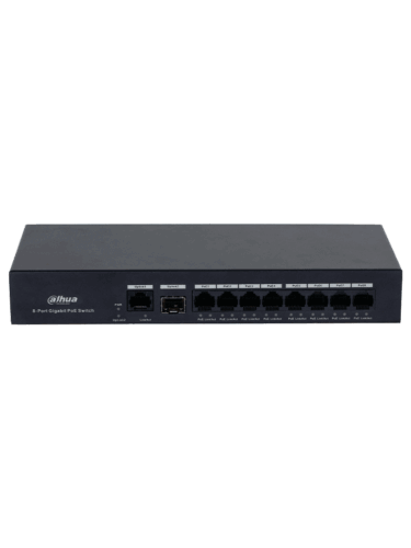 DAHUA DH-PFS3110-8GT-65 - Switch PoE inteligente con 8 puertos Gigabit, 60W de potencia total y switching de 20 Gbps. Ideal para alimentar y conectar dispositivos IP con protección contra descargas eléctricas. #Anivdahua2 #MCI1Q125 - Image 2