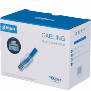 DAHUA PFM976-531-PT - Caja con 100 Plugs Pass through RJ45 Cat5e/ Chapado de Oro de 15 U"/ Clasificación de Resistenc + pinza